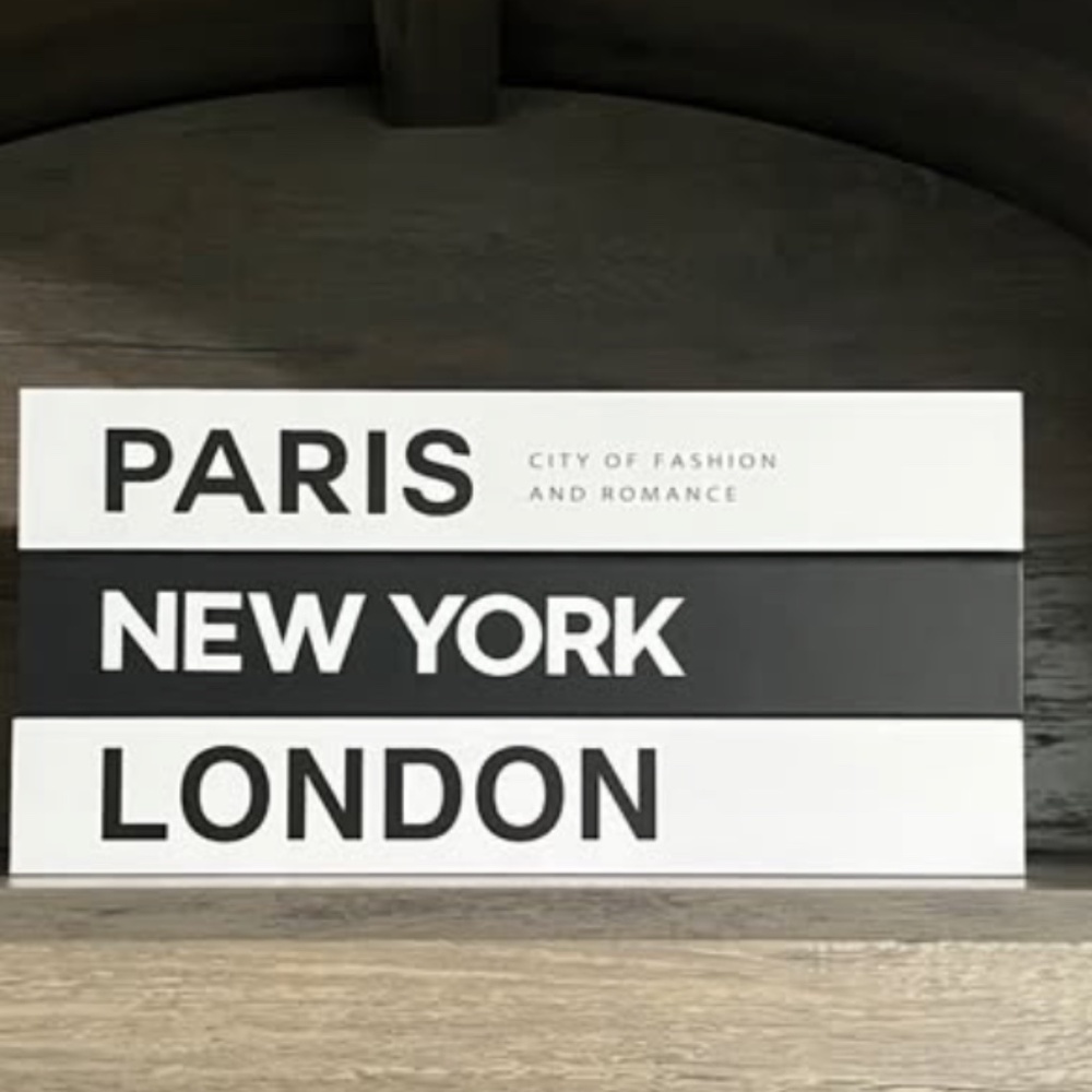 Black and White Decorative Book Set